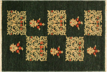 handmade Transitional Drake Green Rust Hand Knotted RECTANGLE 100% WOOL area rug 3 x 5